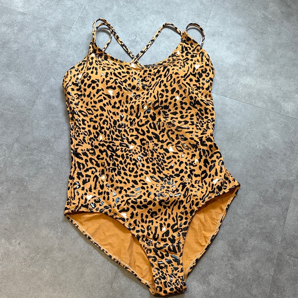 NWT Lunalae Kiara Sticky Grip Brown Leopard Bodysuit